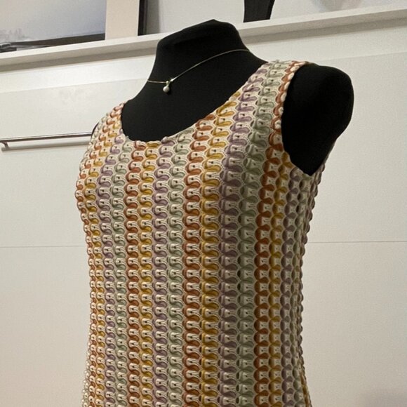 MSN Massana sun dress, lightweight knit, multicolored on a beige background. M. - Picture 4 of 12